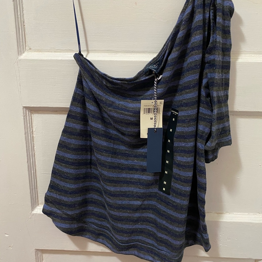 NWT Lucky brand one shoulder striped top - Picture 5 of 8